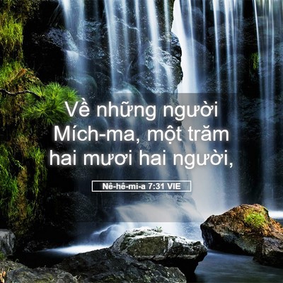 Picture 05 - Nê-hê-mi-a 7:31 VIE - Về những người Mích-ma, một trăm hai - Bible Verse Picture