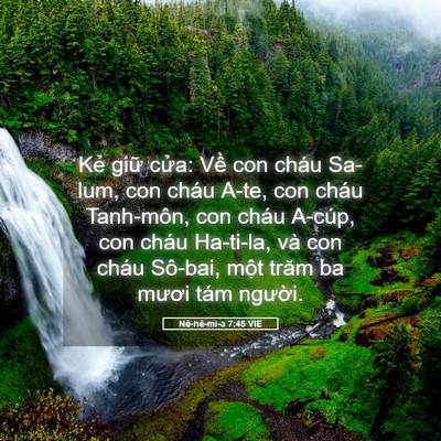 Picture 05 - Nê-hê-mi-a 7:45 VIE - Kẻ giữ cửa: Về con cháu Sa-lum, con - Bible Verse Picture
