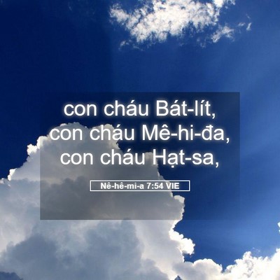 Picture 05 - Nê-hê-mi-a 7:54 VIE - con cháu Bát-lít, con cháu Mê-hi-đa, con - Bible Verse Picture