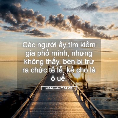 Picture 05 - Nê-hê-mi-a 7:64 VIE - Các người ấy tìm kiếm gia phổ mình, - Bible Verse Picture