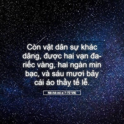 Picture 05 - Nê-hê-mi-a 7:72 VIE - Còn vật dân sự khác dâng, được hai - Bible Verse Picture