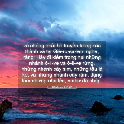 Picture 05 - Nê-hê-mi-a 8:15 VIE - và chúng phải hô truyền trong các thành - Bible Verse Picture