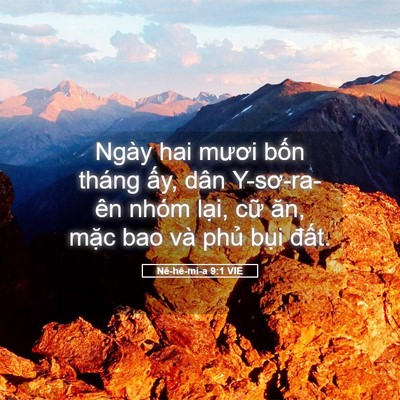 Picture 05 - Nê-hê-mi-a 9:1 VIE - Ngày hai mươi bốn tháng ấy, dân - Bible Verse Picture