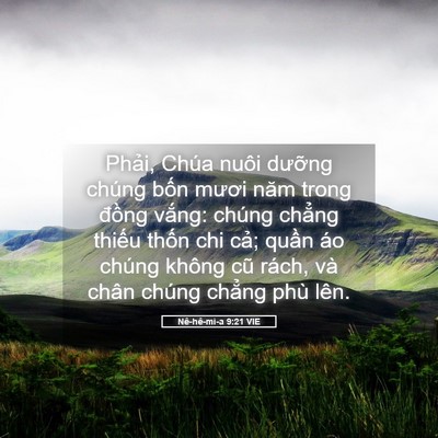 Picture 05 - Nê-hê-mi-a 9:21 VIE - Phải, Chúa nuôi dưỡng chúng bốn mươi - Bible Verse Picture