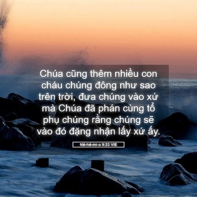 Picture 05 - Nê-hê-mi-a 9:23 VIE - Chúa cũng thêm nhiều con cháu chúng đông - Bible Verse Picture