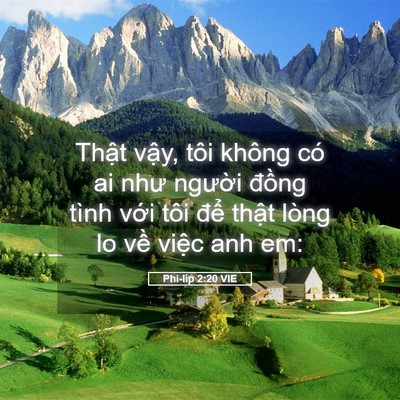 Picture 05 - Phi-líp 2:20 VIE - Thật vậy, tôi không có ai như người - Bible Verse Picture
