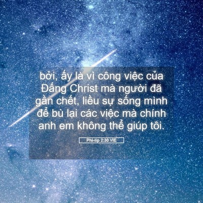 Picture 05 - Phi-líp 2:30 VIE - bởi, ấy là vì công việc của Đấng - Bible Verse Picture