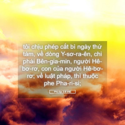 Picture 05 - Phi-líp 3:5 VIE - tôi chịu phép cắt bì ngày thứ tám, - Bible Verse Picture