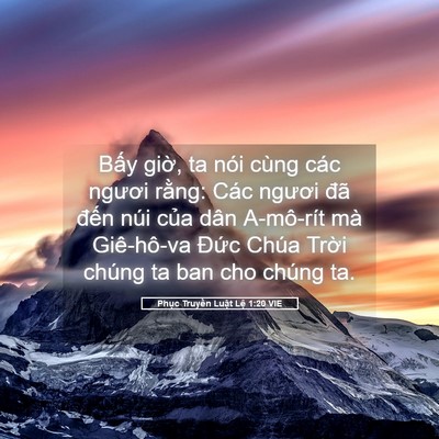Picture 05 - Phục Truyền Luật Lệ 1:20 VIE - Bấy giờ, ta nói cùng các ngươi rằng: - Bible Verse Picture