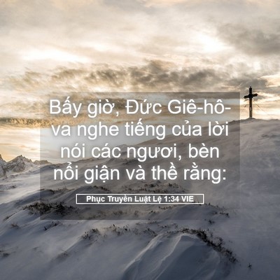 Picture 05 - Phục Truyền Luật Lệ 1:34 VIE - Bấy giờ, Đức Giê-hô-va nghe tiếng - Bible Verse Picture