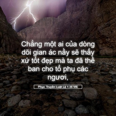 Picture 05 - Phục Truyền Luật Lệ 1:35 VIE - Chẳng một ai của dòng dõi gian ác nầy - Bible Verse Picture