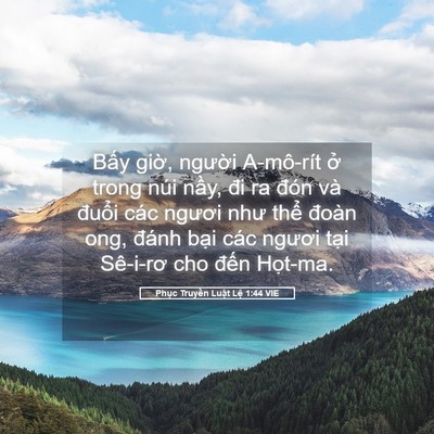 Picture 05 - Phục Truyền Luật Lệ 1:44 VIE - Bấy giờ, người A-mô-rít ở trong núi - Bible Verse Picture