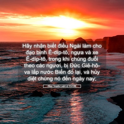 Picture 05 - Phục Truyền Luật Lệ 11:4 VIE - Hãy nhận biết điều Ngài làm cho đạo - Bible Verse Picture