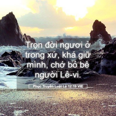 Picture 05 - Phục Truyền Luật Lệ 12:19 VIE - Trọn đời ngươi ở trong xứ, khá giữ - Bible Verse Picture