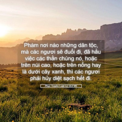 Picture 05 - Phục Truyền Luật Lệ 12:2 VIE - Phàm nơi nào những dân tộc, mà các - Bible Verse Picture