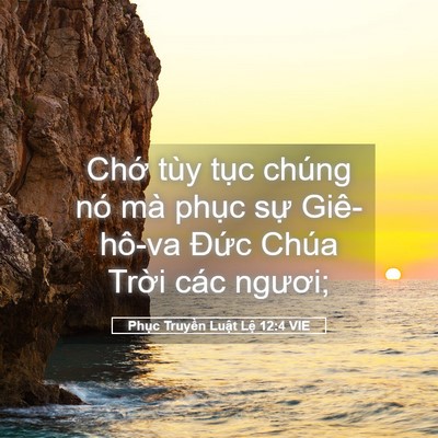 Picture 05 - Phục Truyền Luật Lệ 12:4 VIE - Chớ tùy tục chúng nó mà phục sự - Bible Verse Picture
