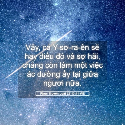 Picture 05 - Phục Truyền Luật Lệ 13:11 VIE - Vậy, cả Y-sơ-ra-ên sẽ hay điều đó - Bible Verse Picture