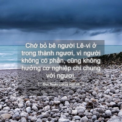 Picture 05 - Phục Truyền Luật Lệ 14:27 VIE - Chớ bỏ bê người Lê-vi ở trong thành - Bible Verse Picture
