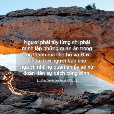 Picture 05 - Phục Truyền Luật Lệ 16:18 VIE - Ngươi phải tùy từng chi phái mình lập - Bible Verse Picture