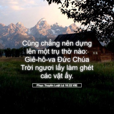 Picture 05 - Phục Truyền Luật Lệ 16:22 VIE - Cũng chẳng nên dựng lên một trụ thờ - Bible Verse Picture