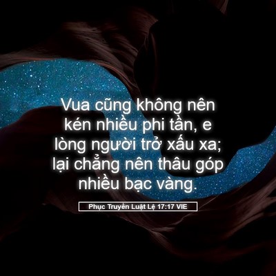 Picture 05 - Phục Truyền Luật Lệ 17:17 VIE - Vua cũng không nên kén nhiều phi tần, e - Bible Verse Picture