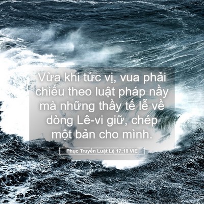 Picture 05 - Phục Truyền Luật Lệ 17:18 VIE - Vừa khi tức vị, vua phải chiếu theo - Bible Verse Picture