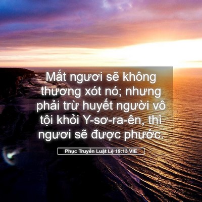 Picture 05 - Phục Truyền Luật Lệ 19:13 VIE - Mắt ngươi sẽ không thương xót nó; - Bible Verse Picture
