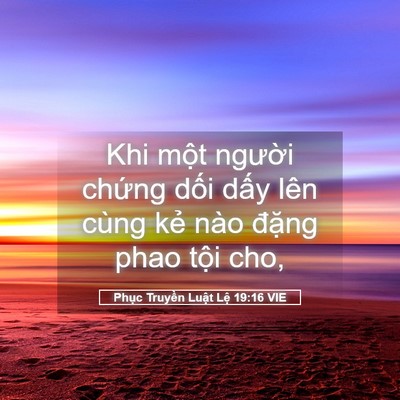 Picture 05 - Phục Truyền Luật Lệ 19:16 VIE - Khi một người chứng dối dấy lên cùng - Bible Verse Picture