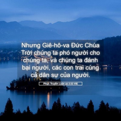 Picture 05 - Phục Truyền Luật Lệ 2:33 VIE - Nhưng Giê-hô-va Đức Chúa Trời chúng ta - Bible Verse Picture