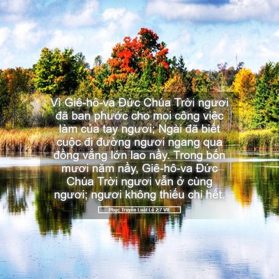Picture 05 - Phục Truyền Luật Lệ 2:7 VIE - Vì Giê-hô-va Đức Chúa Trời ngươi đã - Bible Verse Picture