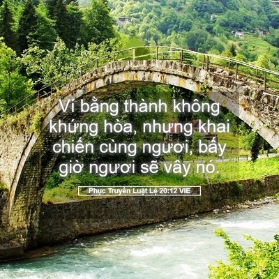 Picture 05 - Phục Truyền Luật Lệ 20:12 VIE - Ví bằng thành không khứng hòa, nhưng - Bible Verse Picture