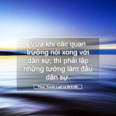 Picture 05 - Phục Truyền Luật Lệ 20:9 VIE - Vừa khi các quan trưởng nói xong với - Bible Verse Picture