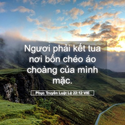 Picture 05 - Phục Truyền Luật Lệ 22:12 VIE - Ngươi phải kết tua nơi bốn chéo áo - Bible Verse Picture