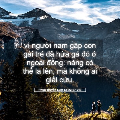 Picture 05 - Phục Truyền Luật Lệ 22:27 VIE - vì người nam gặp con gái trẻ đã hứa - Bible Verse Picture