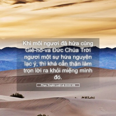 Picture 05 - Phục Truyền Luật Lệ 23:23 VIE - Khi môi ngươi đã hứa cùng Giê-hô-va - Bible Verse Picture