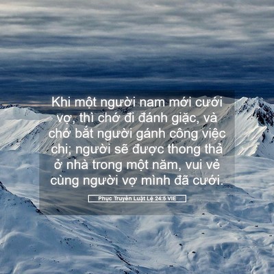 Picture 05 - Phục Truyền Luật Lệ 24:5 VIE - Khi một người nam mới cưới vợ, thì - Bible Verse Picture