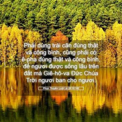 Picture 05 - Phục Truyền Luật Lệ 25:15 VIE - Phải dùng trái cân đúng thật và công - Bible Verse Picture