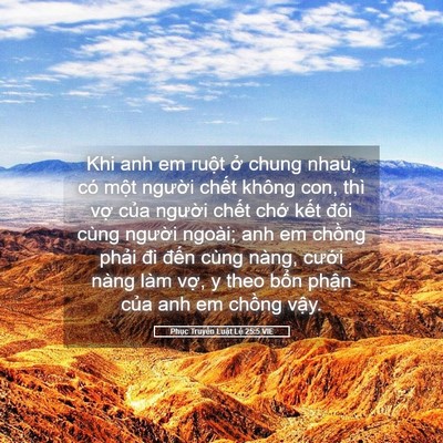 Picture 05 - Phục Truyền Luật Lệ 25:5 VIE - Khi anh em ruột ở chung nhau, có một - Bible Verse Picture