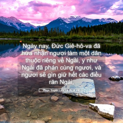Picture 05 - Phục Truyền Luật Lệ 26:18 VIE - Ngày nay, Đức Giê-hô-va đã hứa nhận - Bible Verse Picture