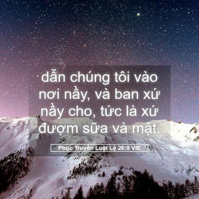 Picture 05 - Phục Truyền Luật Lệ 26:9 VIE - dẫn chúng tôi vào nơi nầy, và ban xứ - Bible Verse Picture