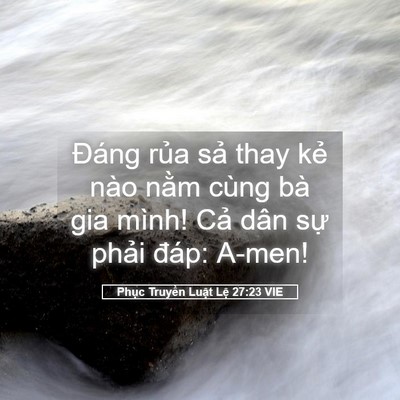 Picture 05 - Phục Truyền Luật Lệ 27:23 VIE - Đáng rủa sả thay kẻ nào nằm cùng bà - Bible Verse Picture