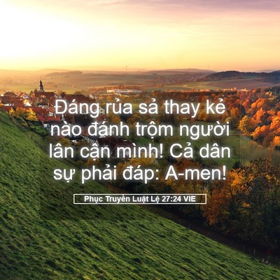 Picture 05 - Phục Truyền Luật Lệ 27:24 VIE - Đáng rủa sả thay kẻ nào đánh trộm - Bible Verse Picture