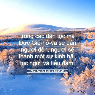 Picture 05 - Phục Truyền Luật Lệ 28:37 VIE - trong các dân tộc mà Đức Giê-hô-va sẽ - Bible Verse Picture