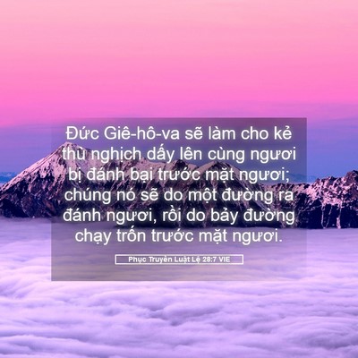 Picture 05 - Phục Truyền Luật Lệ 28:7 VIE - Đức Giê-hô-va sẽ làm cho kẻ thù - Bible Verse Picture