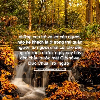 Picture 05 - Phục Truyền Luật Lệ 29:11 VIE - những con trẻ và vợ các ngươi, nào - Bible Verse Picture