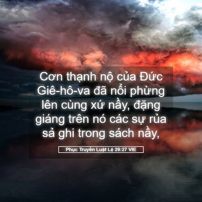 Picture 05 - Phục Truyền Luật Lệ 29:27 VIE - Cơn thạnh nộ của Đức Giê-hô-va đã - Bible Verse Picture
