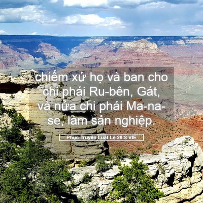 Picture 05 - Phục Truyền Luật Lệ 29:8 VIE - chiếm xứ họ và ban cho chi phái Ru-bên, - Bible Verse Picture