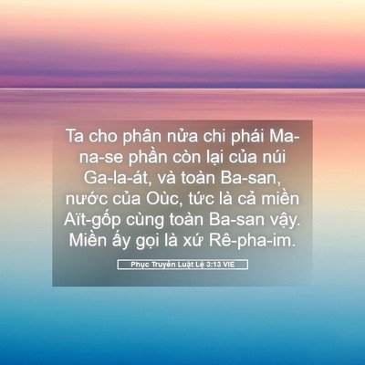 Picture 05 - Phục Truyền Luật Lệ 3:13 VIE - Ta cho phân nửa chi phái Ma-na-se phần còn - Bible Verse Picture