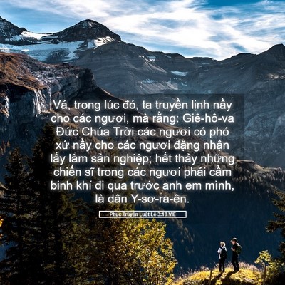 Picture 05 - Phục Truyền Luật Lệ 3:18 VIE - Vả, trong lúc đó, ta truyền lịnh nầy - Bible Verse Picture