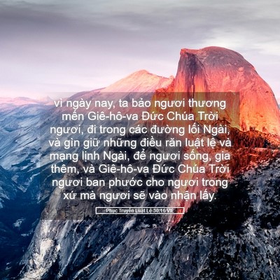 Picture 05 - Phục Truyền Luật Lệ 30:16 VIE - vì ngày nay, ta bảo ngươi thương mến - Bible Verse Picture